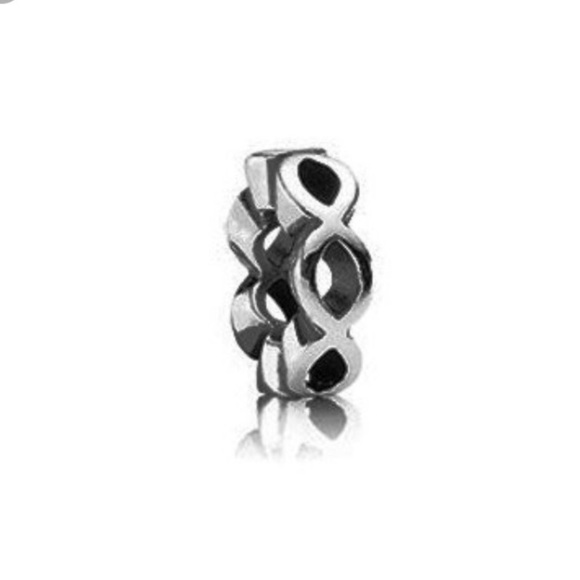 Retired Pandora Open Sky Infinity Mini Spacer Silver Charm - Picture 1 of 11